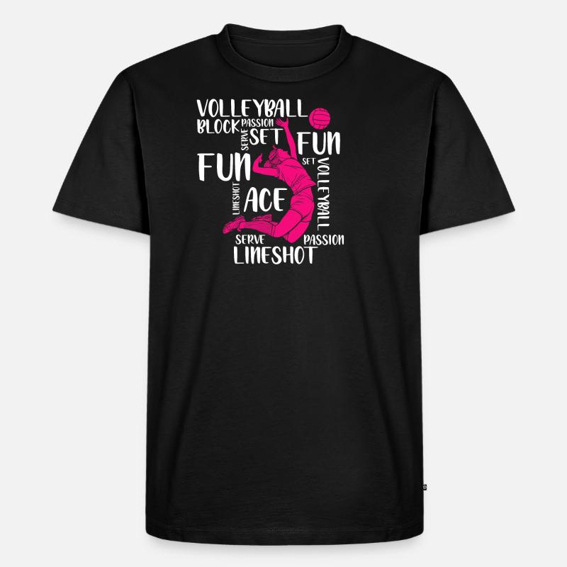 Volleyball Player Spike - Männer Premium Bio T-Shirt - Schwarz