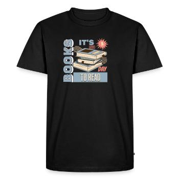 It's A Good Day To Read A Book - Reading Books - Men's Premium Organic T-Shirt - black - Front - Nico (187cm)