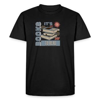 It's A Good Day To Read A Book - Reading Books - Men's Premium Organic T-Shirt - black - Front - Nico (187cm)