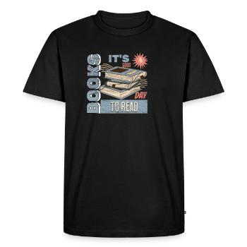 It's A Good Day To Read A Book - Reading Books - Men's Premium Organic T-Shirt - black - Front - Nico (187cm)