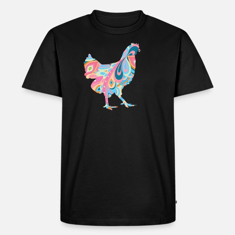 Hippy Chicken - Männer Premium Bio T-Shirt - Schwarz