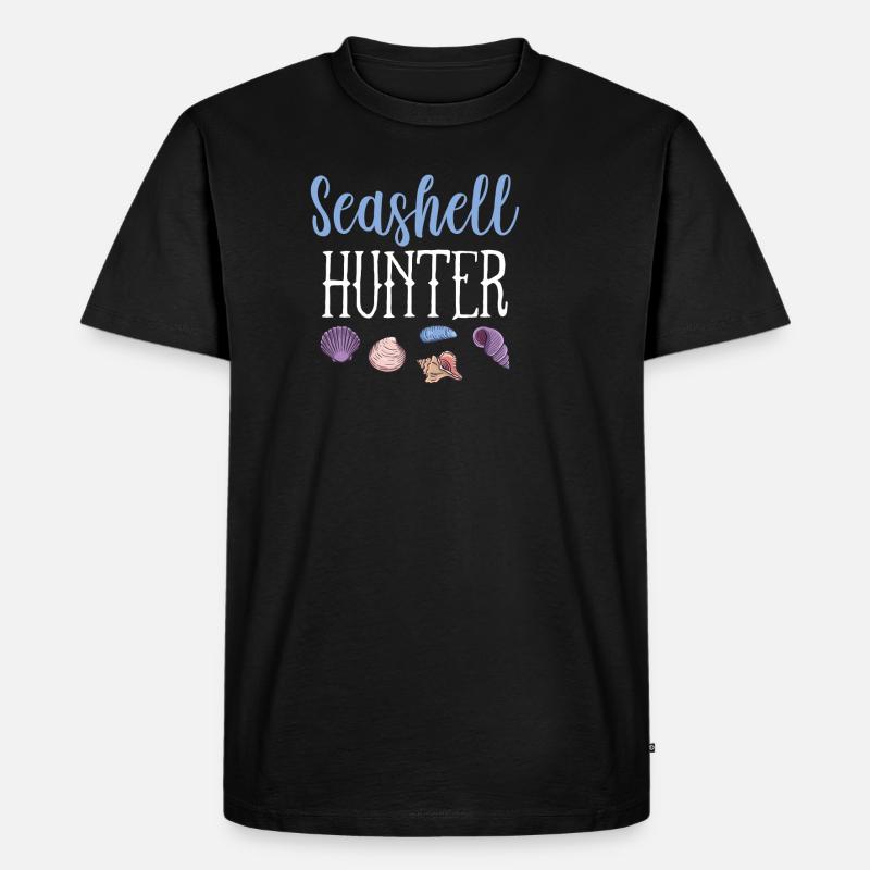 Seashell Hunters - Männer Premium Bio T-Shirt - Schwarz
