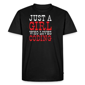 Just a Girl who loves Coding Programmer - Men's Premium Organic T-Shirt - black - Front - Nico (187cm)