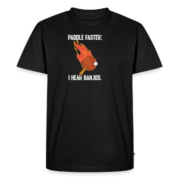 Pagayer plus vite J’entends Banjos Tennis de table - T-shirt Premium bio Homme - noir - Devant - Nico (187cm)