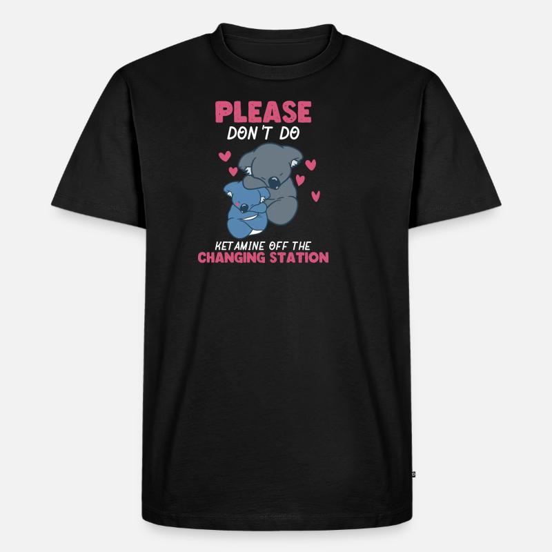 Koala Please Don't - Männer Premium Bio T-Shirt - Schwarz