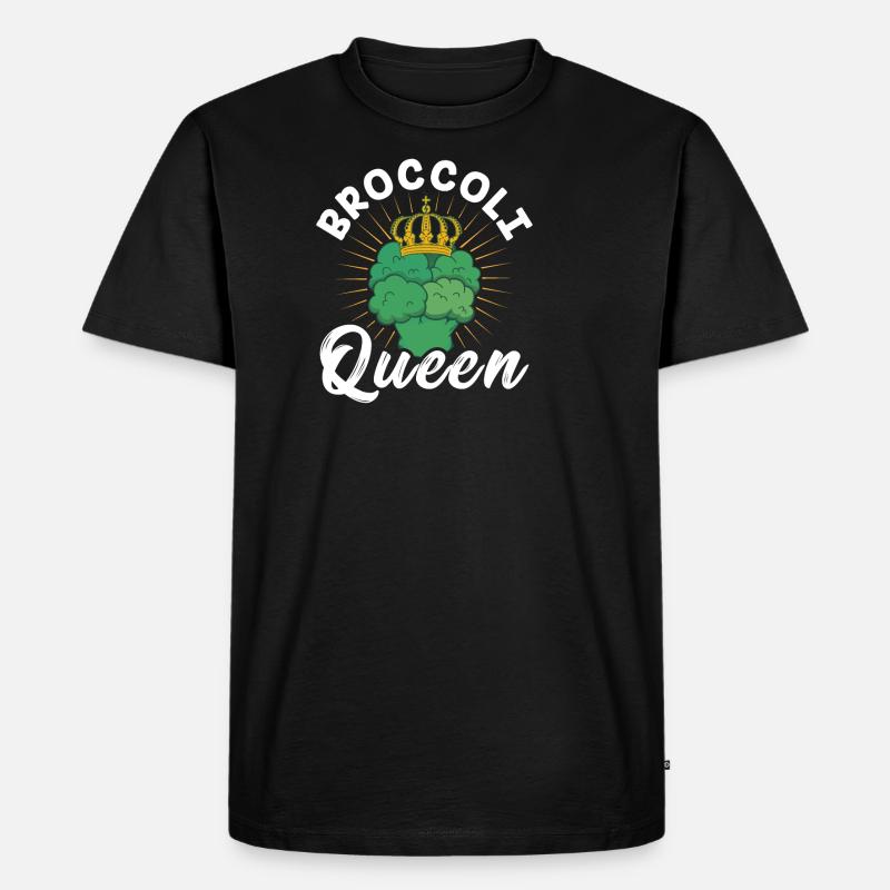 Broccoli Queen - Männer Premium Bio T-Shirt - Schwarz