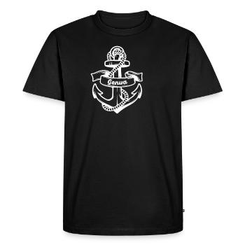 Gênes Port Ancre Souvenir Port City - T-shirt Premium bio Homme - noir - Devant - Nico (187cm)