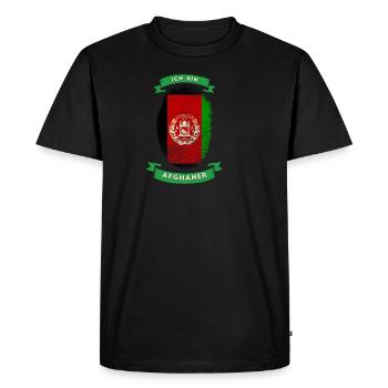 Fingerprint I am Afghan flag - Men's Premium Organic T-Shirt - black - Front - Nico (187cm)
