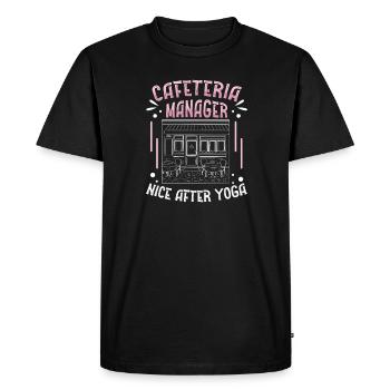 Responsable de la cafétéria Drôle de gestion de la cafétéria Nice - T-shirt Premium bio Homme - noir - Devant - Nico (187cm)