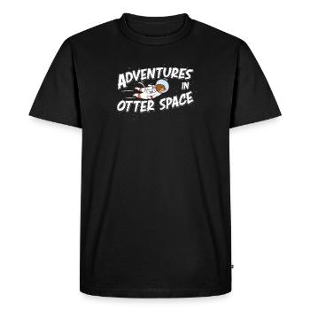 Cool adventures in Otter Space Otter Astronaut Sea - Men's Premium Organic T-Shirt - black - Front - Nico (187cm)