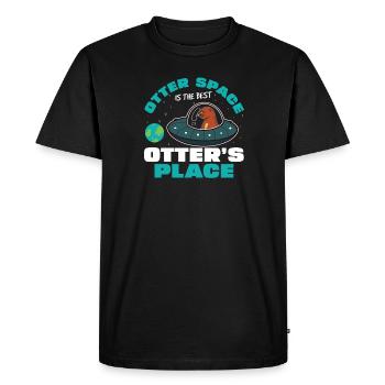 Funny Otter Space is the best Otter's Place - Men's Premium Organic T-Shirt - black - Front - Nico (187cm)