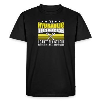 Le technicien hydraulique refroidisseur répare ce que le - T-shirt Premium bio Homme - noir - Devant - Nico (187cm)