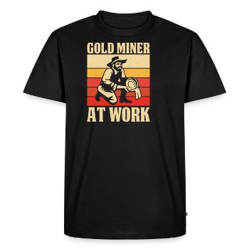 Un mineur d’or au travail orpaillage - T-shirt Premium bio Homme - noir - Devant - Nico (187cm)