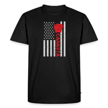 Jeu de cartes patriotique Canasta avec - T-shirt Premium bio Homme - noir - Devant - Nico (187cm)