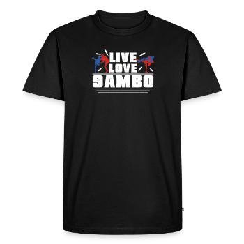 Live Love Awesome Sambo Combat Sport Russian Sambo - Men's Premium Organic T-Shirt - black - Front - Nico (187cm)