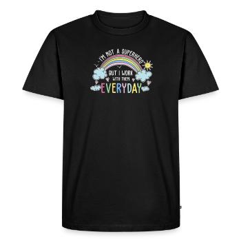Thérapeute pour enfants Super-héros Fier ergothérapeute - T-shirt Premium bio Homme - noir - Devant - Nico (187cm)