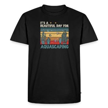 It's a beautiful day Fun aquascaping - Men's Premium Organic T-Shirt - black - Front - Nico (187cm)