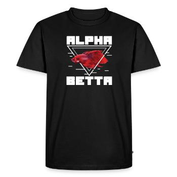 Funny Alpha Red Betta fish for a - Men's Premium Organic T-Shirt - black - Front - Nico (187cm)