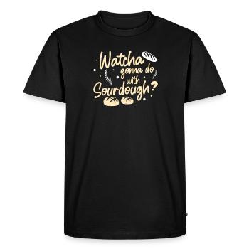 Drôle de montre va faire avec le levain A - T-shirt Premium bio Homme - noir - Devant - Nico (187cm)