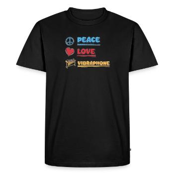 Peace Love Fantastic vibraphone for a - Men's Premium Organic T-Shirt - black - Front - Nico (187cm)