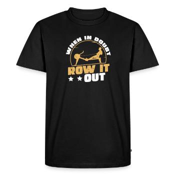 Rowing machine Row It Out Funny rowing ergometer - Men's Premium Organic T-Shirt - black - Front - Nico (187cm)
