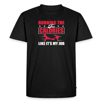 Rowing Machine Burning Calories Funny Row - Men's Premium Organic T-Shirt - black - Front - Nico (187cm)