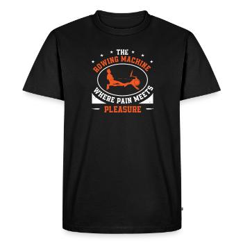 Rowing Machine Pain Meets Pleasure Funny Row - Men's Premium Organic T-Shirt - black - Front - Nico (187cm)