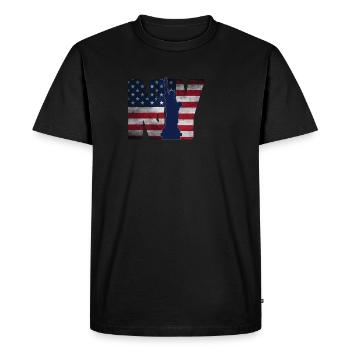 New York Manhattan Souvenir America NYC USA - Men's Premium Organic T-Shirt - black - Front - Nico (187cm)