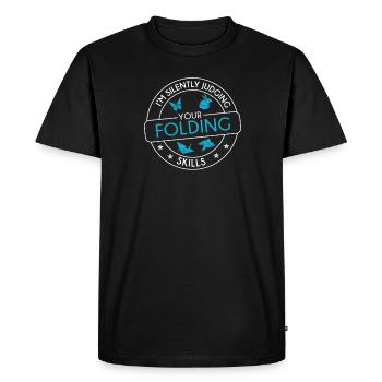 Je juge silencieusement le pliage de papier drôle pour - T-shirt Premium bio Homme - noir - Devant - Nico (187cm)