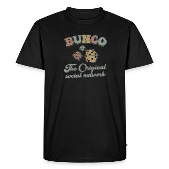 Retro Vintage Bunco The Original Bunco Player - Men's Premium Organic T-Shirt - black - Front - Nico (187cm)