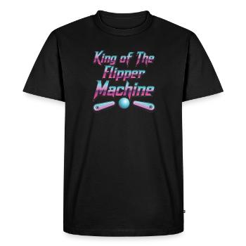 Flipper King of the Flipper Machine Funny - Men's Premium Organic T-Shirt - black - Front - Nico (187cm)