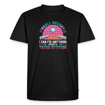 Flipper Tilted Attitude Funny pinball machine in the - Men's Premium Organic T-Shirt - black - Front - Nico (187cm)