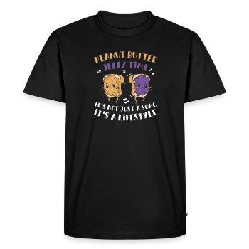 Peanut butter jelly It's a funny - Men's Premium Organic T-Shirt - black - Front - Nico (187cm)