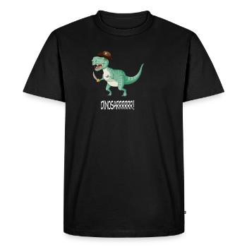 Dinosaur Pirate Dinosarr Nursery Boys Child - Men's Premium Organic T-Shirt - black - Front - Nico (187cm)