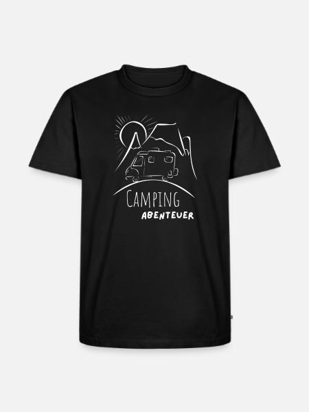 Camping Abenteuer - Männer Premium Bio T-Shirt - Schwarz