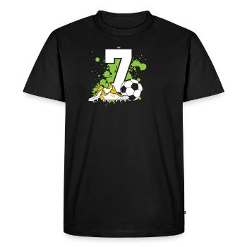 Football Anniversaire 7 ans Jeunes enfants - T-shirt Premium bio Homme - noir - Devant - Nico (187cm)