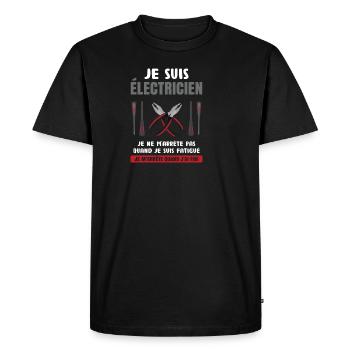 Électricien Dire Drôle De Technicien Électronique - T-shirt Premium bio Homme - noir - Devant - Nico (187cm)