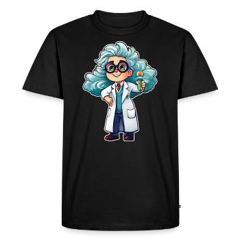 Cute scientist with glasses - Men's Premium Organic T-Shirt - black - Front - Nico (187cm)
