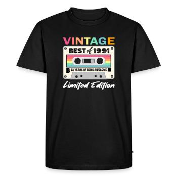Best of 1991 - 33e anniversaire édition limitée - T-shirt Premium bio Homme - noir - Devant - Nico (187cm)