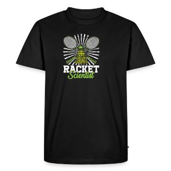 Badminton cadeau Badminton raquette scientifique - T-shirt Premium bio Homme - noir - Devant - Nico (187cm)