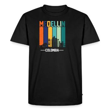Medellín Colombie Colombie Cadeau Colombie - T-shirt Premium bio Homme - noir - Devant - Nico (187cm)