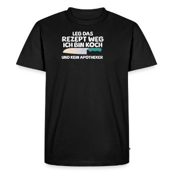 Rangez la recette Je suis cuisinier et non pharmacien - T-shirt Premium bio Homme - noir - Devant - Nico (187cm)