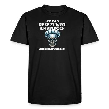 Rangez la recette Je suis cuisinier et non pharmacien - T-shirt Premium bio Homme - noir - Devant - Nico (187cm)