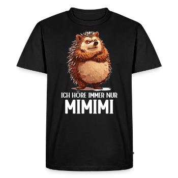 Hérisson Animal Forêt Nature J’écoute toujours Mimimi - T-shirt Premium bio Homme - noir - Devant - Nico (187cm)