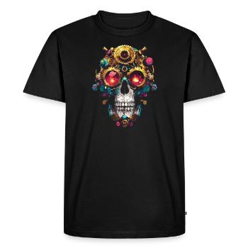 SkullPunk 2000 - Men's Premium Organic T-Shirt - black - Front - Nico (187cm)