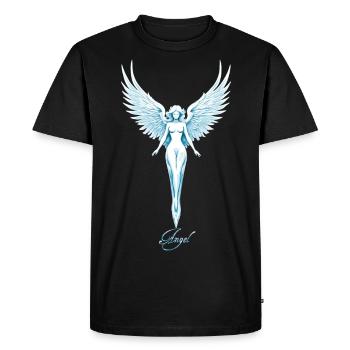 Angel 🕉 - Men's Premium Organic T-Shirt - black - Front - Nico (187cm)