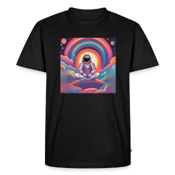 Astronaute en méditation - T-shirt Premium bio Homme - noir - Devant - Nico (187cm)