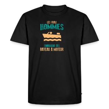 Bateau à Moteur Jetski Capitaine Cadeau Bateau - T-shirt Premium bio Homme - noir - Devant - Nico (187cm)