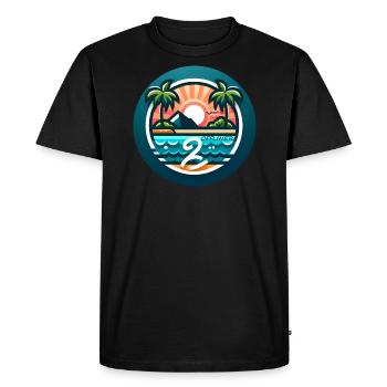 Palm Island coloré Offliner - T-shirt Premium bio Homme - noir - Devant - Nico (187cm)