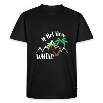 si ce n’est pas maintenant. quand? - T-shirt Premium bio Homme - noir - Devant - Nico (187cm)